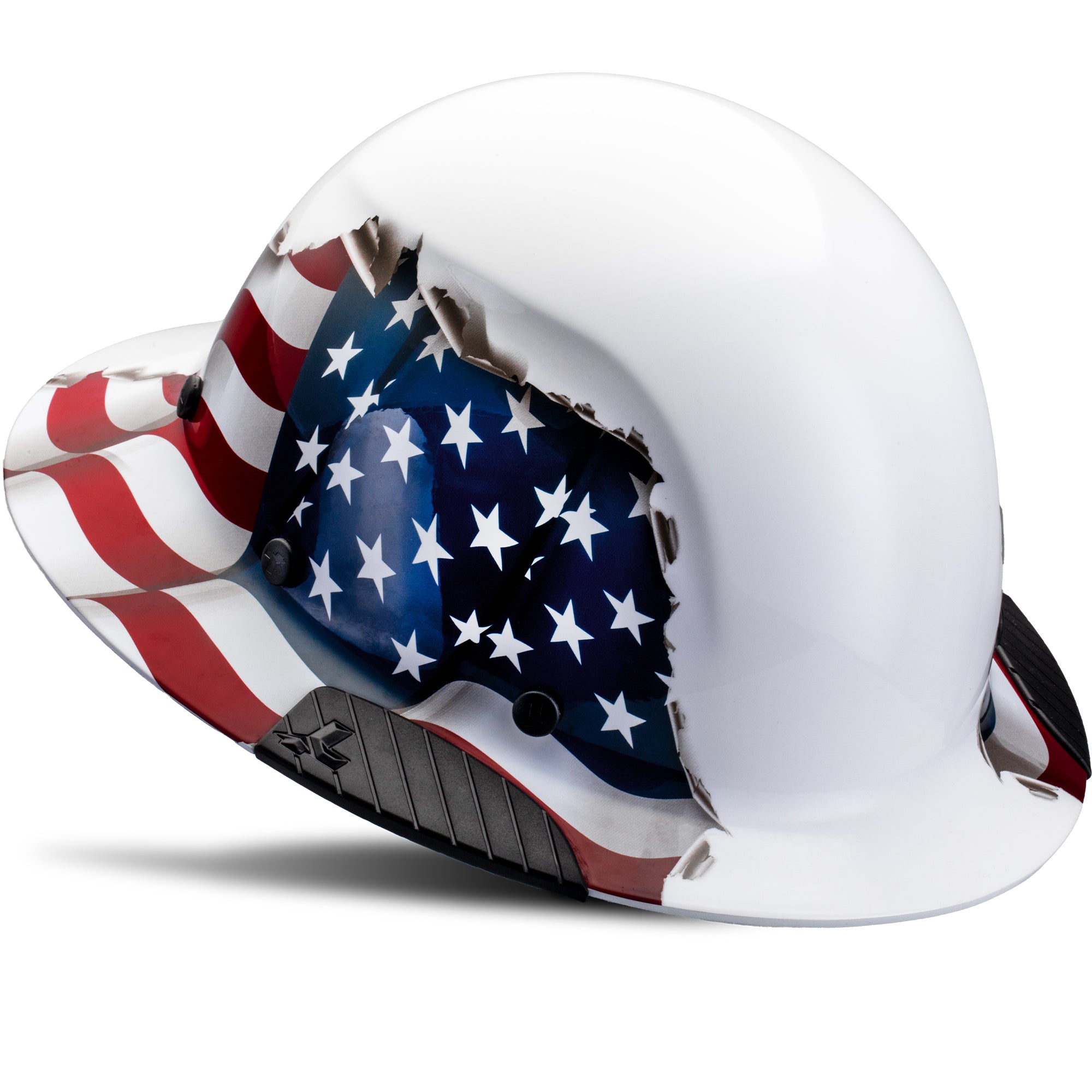 Lift Safety Fiber Resin DAX Full Brim Hard Hat, American Flag Lift Safety Fiber Resin DAX Full Brim Hard Hat, American Flag