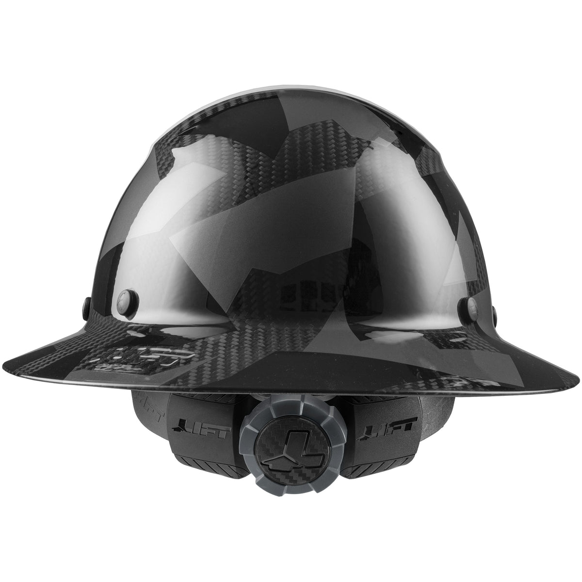 DAX Carbon Fiber Camo Full Brim Hardhat [color: fifty/50 black camo]