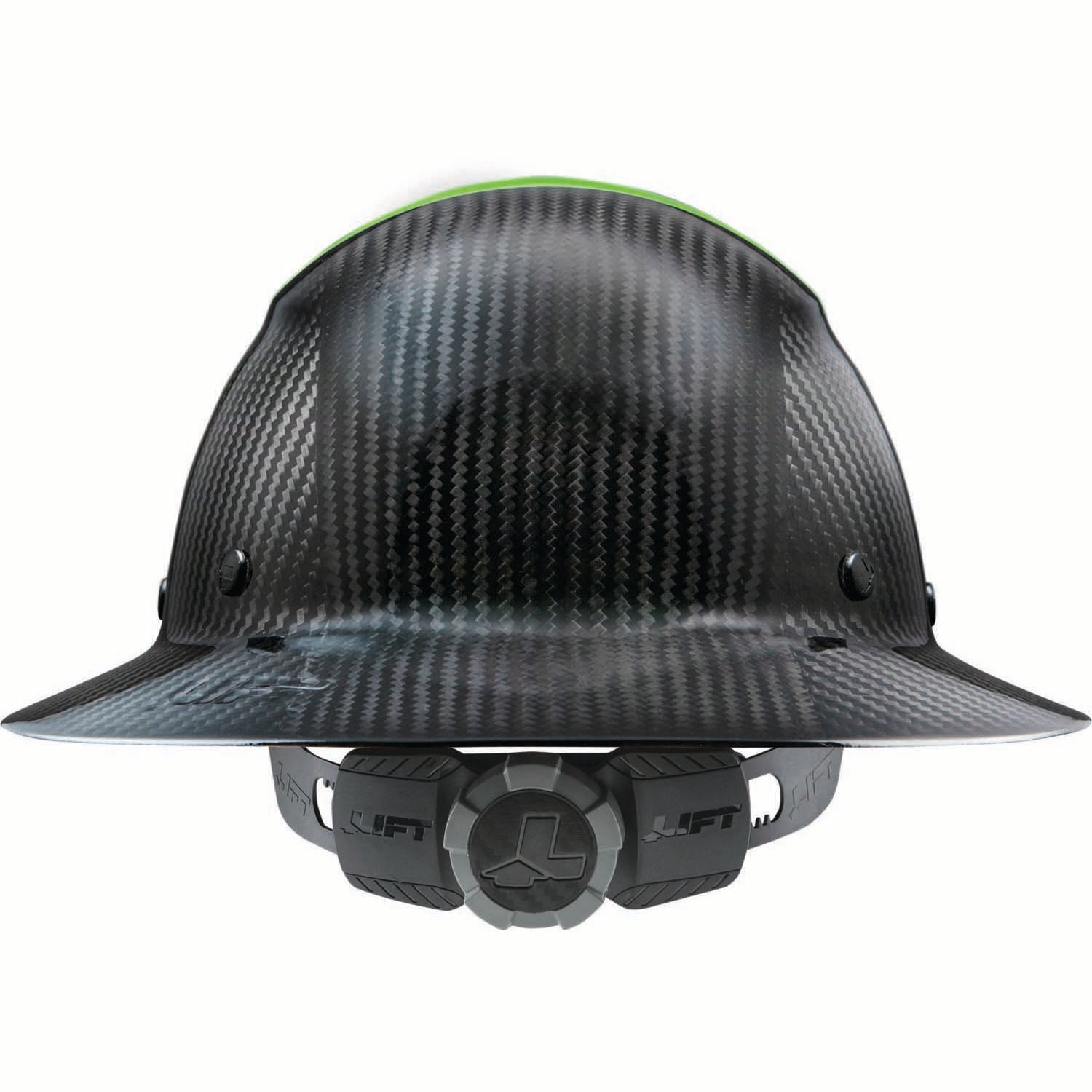 DAX Fifty 50 Carbon Fiber Full Brim Hardhat [color: green]