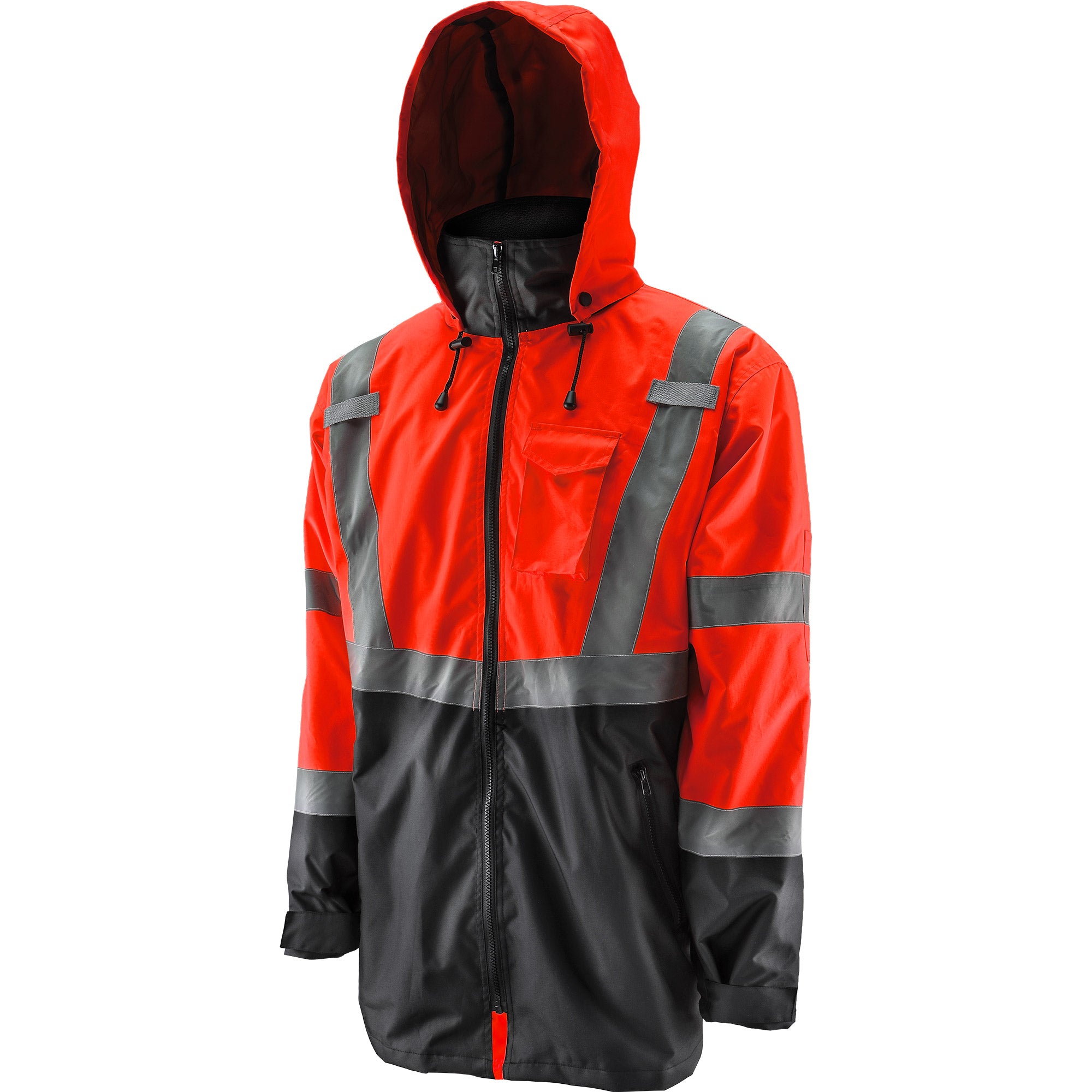 Hi-Vis Vis Parka Jacket – Waterproof High Visibility Safety Coat – Men’s – Yellow/Orange